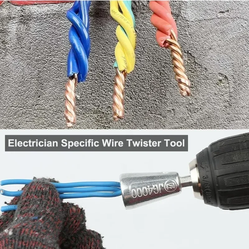 Wire Twisting Tool Quickly Twister Electrician Artifact for Power Drill Drivers Twisted Connector Cable Device Multi-tool 1/2Pcs