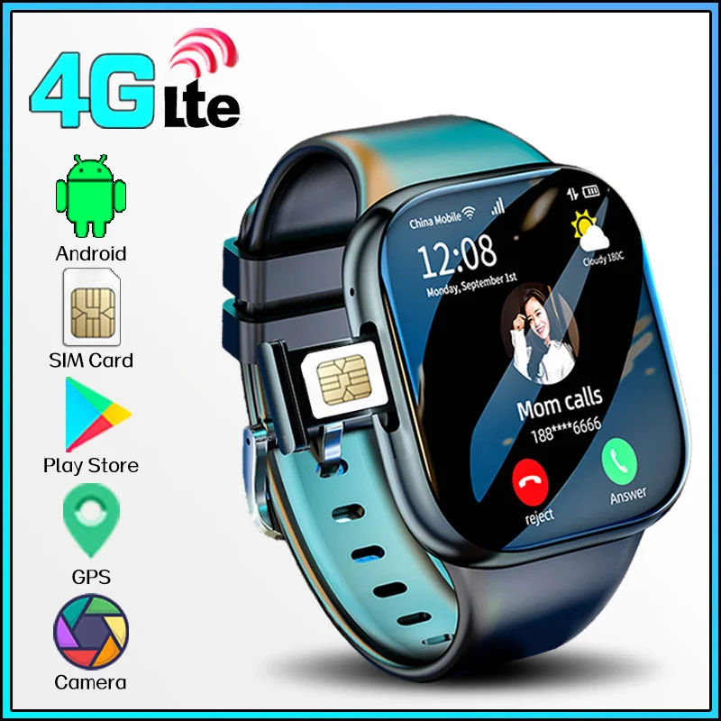 4G Network Android Smartwatch Heart Rate GPS HD Camera NFC SIM Card WIFI Wireless Fast Internet Access Smart Watch for Men Women