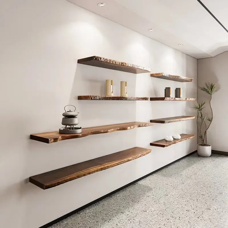 Wall shelf solid wood baffle bookshelf decorative board irregular
