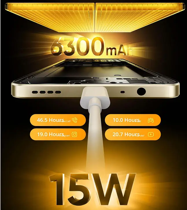 هاتف ذكي Realme Note 70 النسخة الروسية UNISOC T7250 ثماني النواة بطارية 6300 مللي أمبير في الساعة شحن 15 وات شاشة 6.74 بوصة 90 هرتز كاميرا 13 ميجابكسل IP54 #5