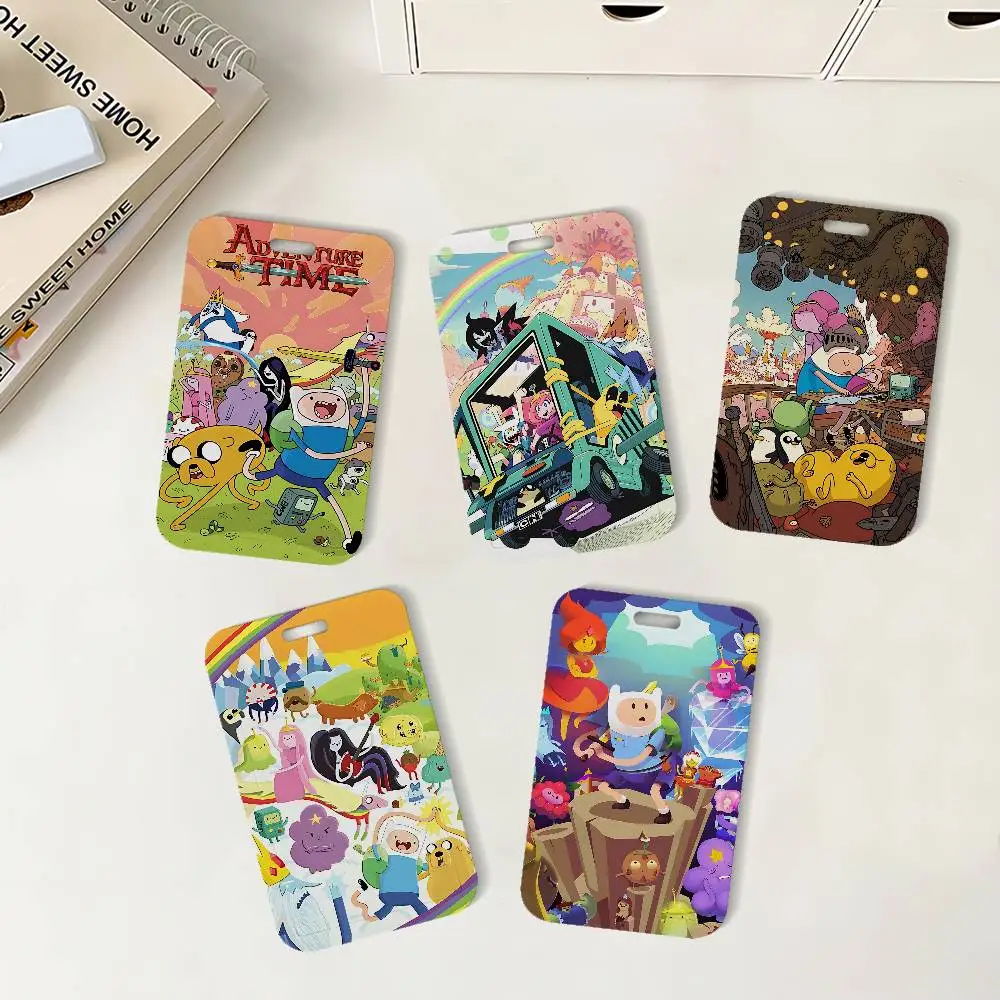 Cartoon A-Adventures T-Time ID Badge Holder With Lanyard Neck Strap For Office School Name Card Credentials Case
