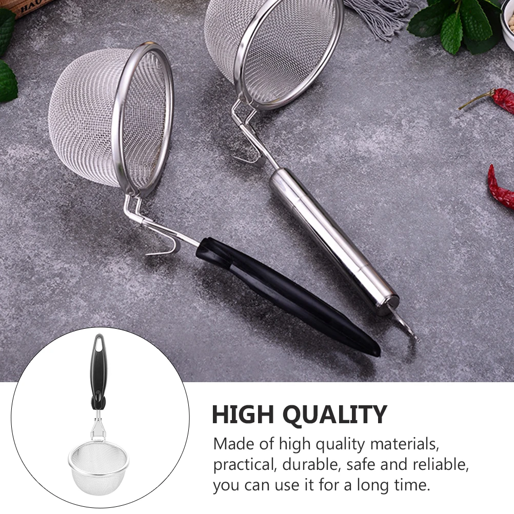 

1 pc Stainless Steel Kitchen Strainer Spoon Long Handle Noodle Colander Rice Ladle Hanging Hole Food Colander Cookware