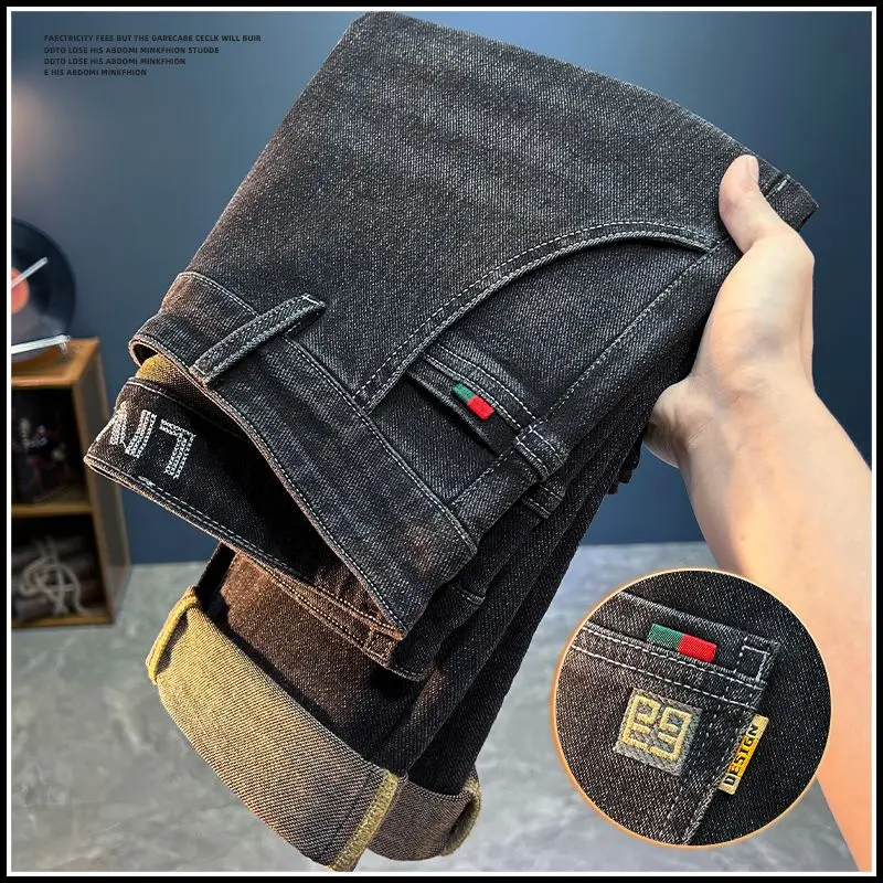 

American Style Vintage Loose Casual Men's Jeans Straight Leg New Style Premium Brand Autumn Pants Comfortable Fit Male Model