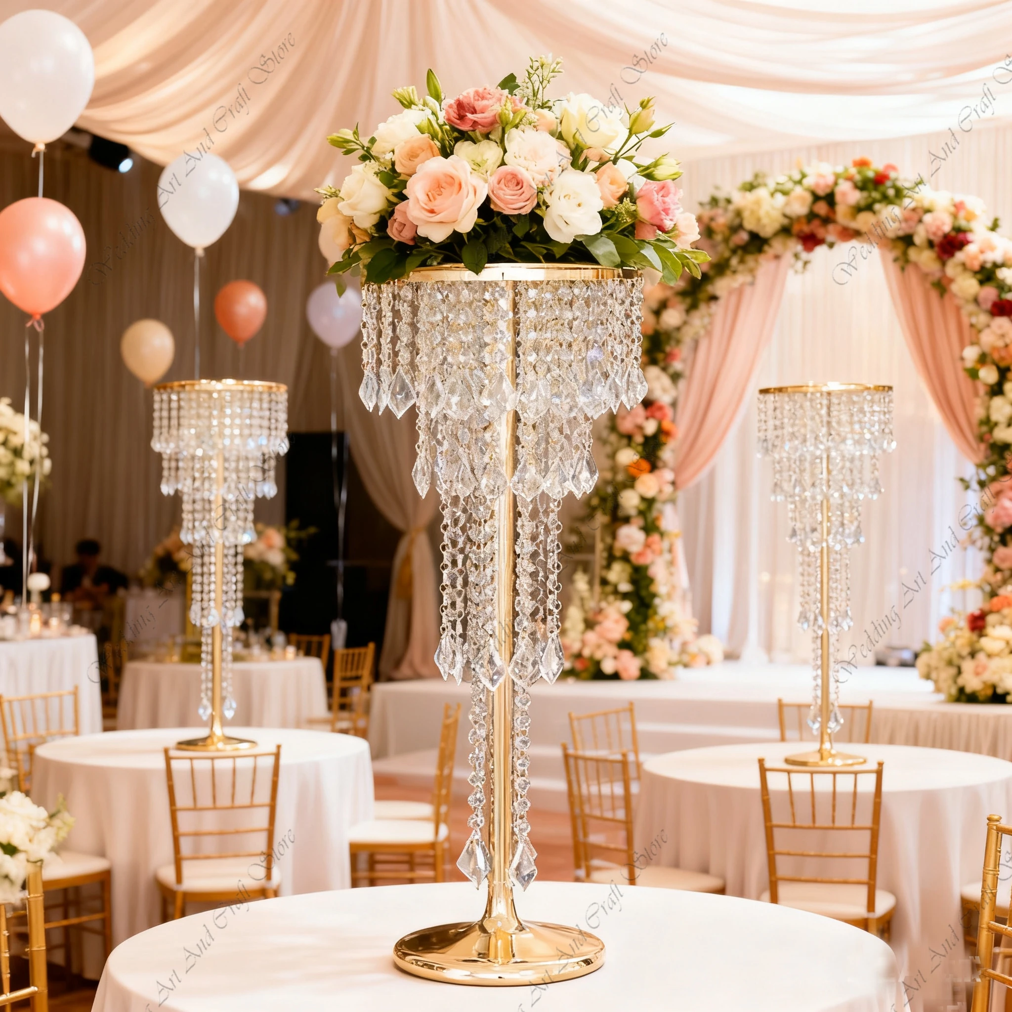 

10pcs 60-120cm f30 Wedding Centerpieces Acrylic Bead Display Stands Flower Arranging WeddingEvent Decoration Backdrop ivy257