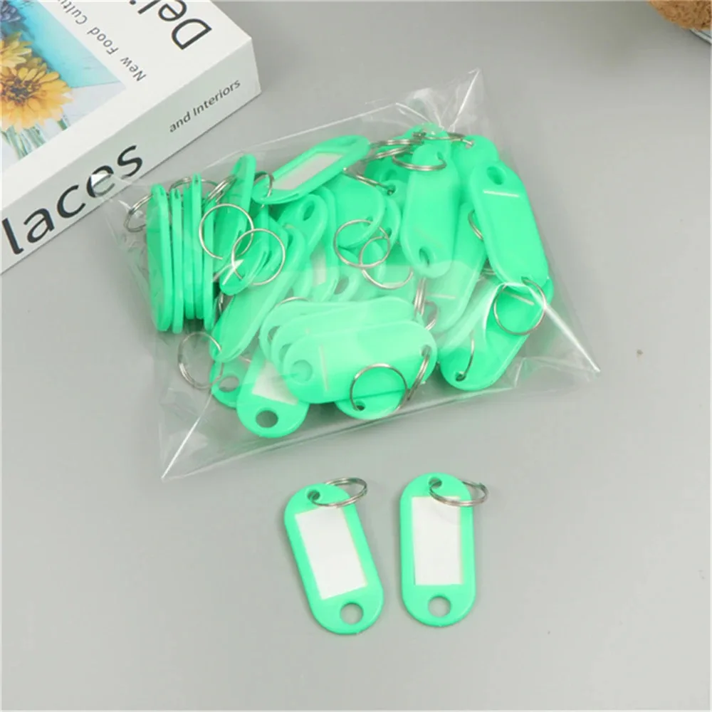 10/20/40 Stuks Kleurrijke Plastic Sleutelhanger Key Tags Label Genummerde Naam Bagagelabel Id Label Naamplaatjes met Split Ring