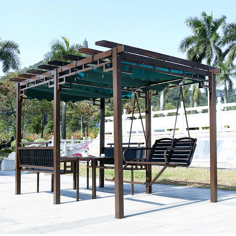 Outdoor grape stand gazebo hanging chair outdoor swing courtyard villa table and chair garden park leisure preservative wood