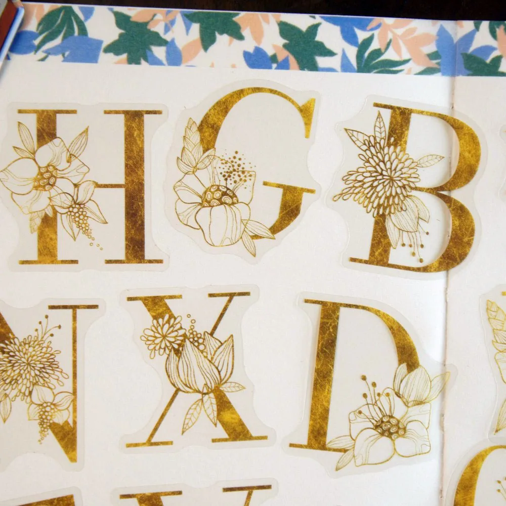 

36pcs Flower Letter Alphabet Number Style PVC Sticker Scrapbooking DIY Wedding Gift Tag Decoration
