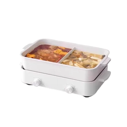 

4L electric hot pot, household, multi-functional, sub-controlled speed boiling, non-stick split pot