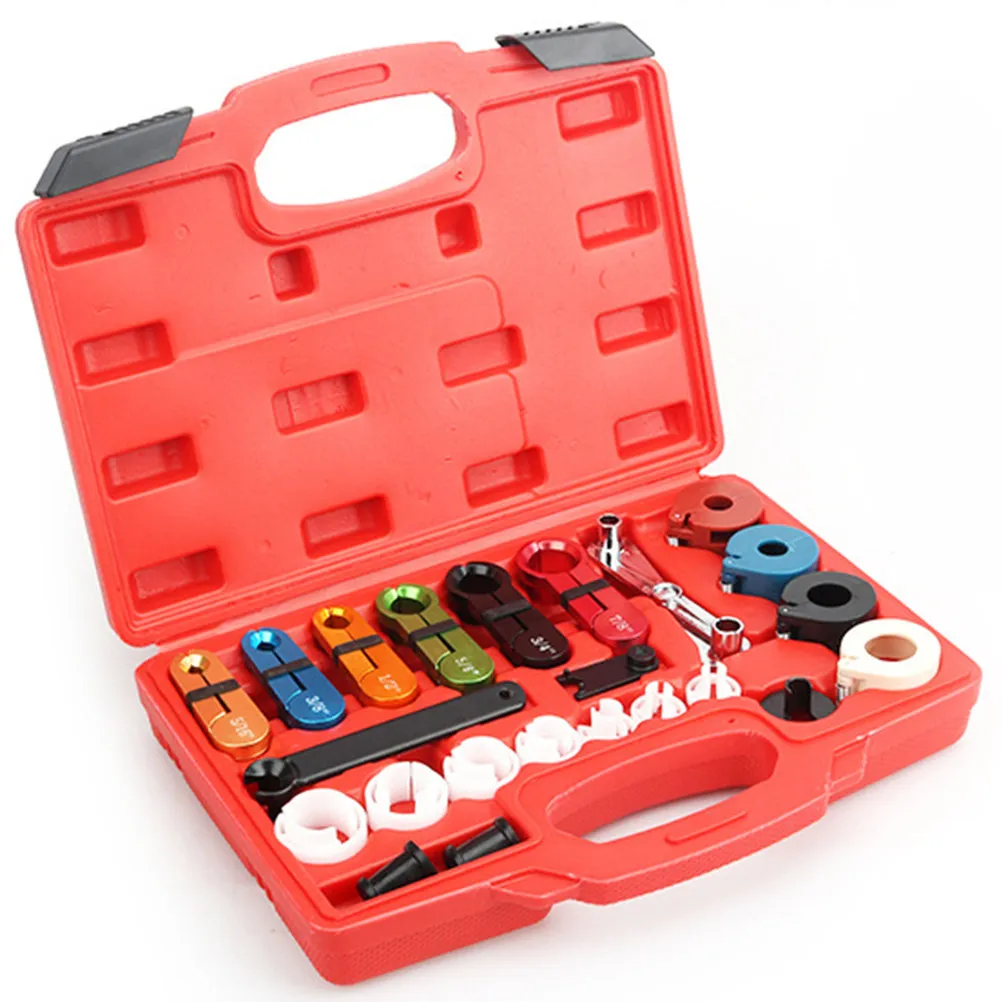 

22Pcs Automotive Ac Quick Disconnect Tool Kit Red Heavy Duty Transmission Fuel Oil Cooler Line Disconnect Set for Hose Repair