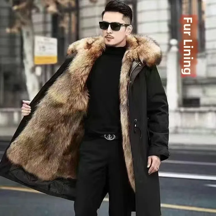 Over-the-knee long parka (raccoon liner)