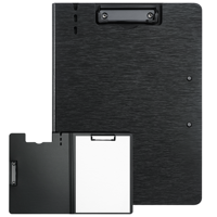 Clipboard Folder, Brushed Texture 360 Degree Foldable Clipboard, Letter / A4 Size with Pen Holder and Vertical Double Metal Clips, File Cover Work Folder Clipboards