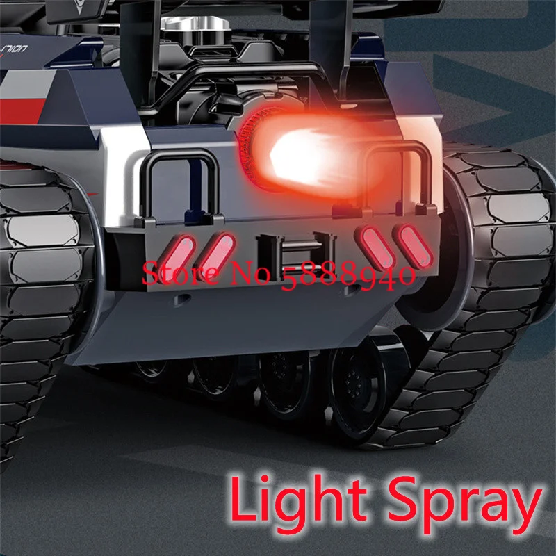 Crawler Type Spray Remote Control Tank 1:12 4WD Large Scale All Terrain Off Road High Speed Alloy Tracked RC Truck Vehicle Toy