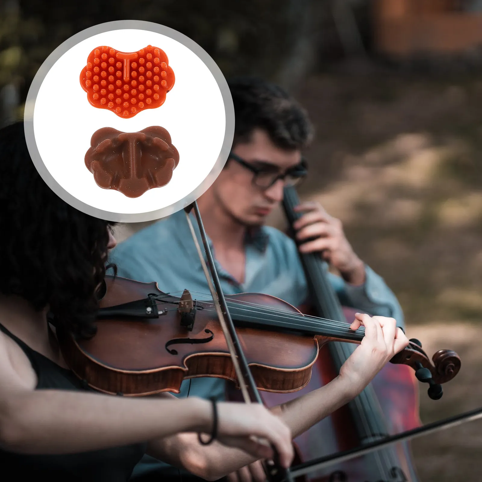 2Pcs Erhu Practice Mute Composite Nano Silencers Soft Sound Mufflers Reduce Volume Home Erhu Sordine Portable Musical Accessory