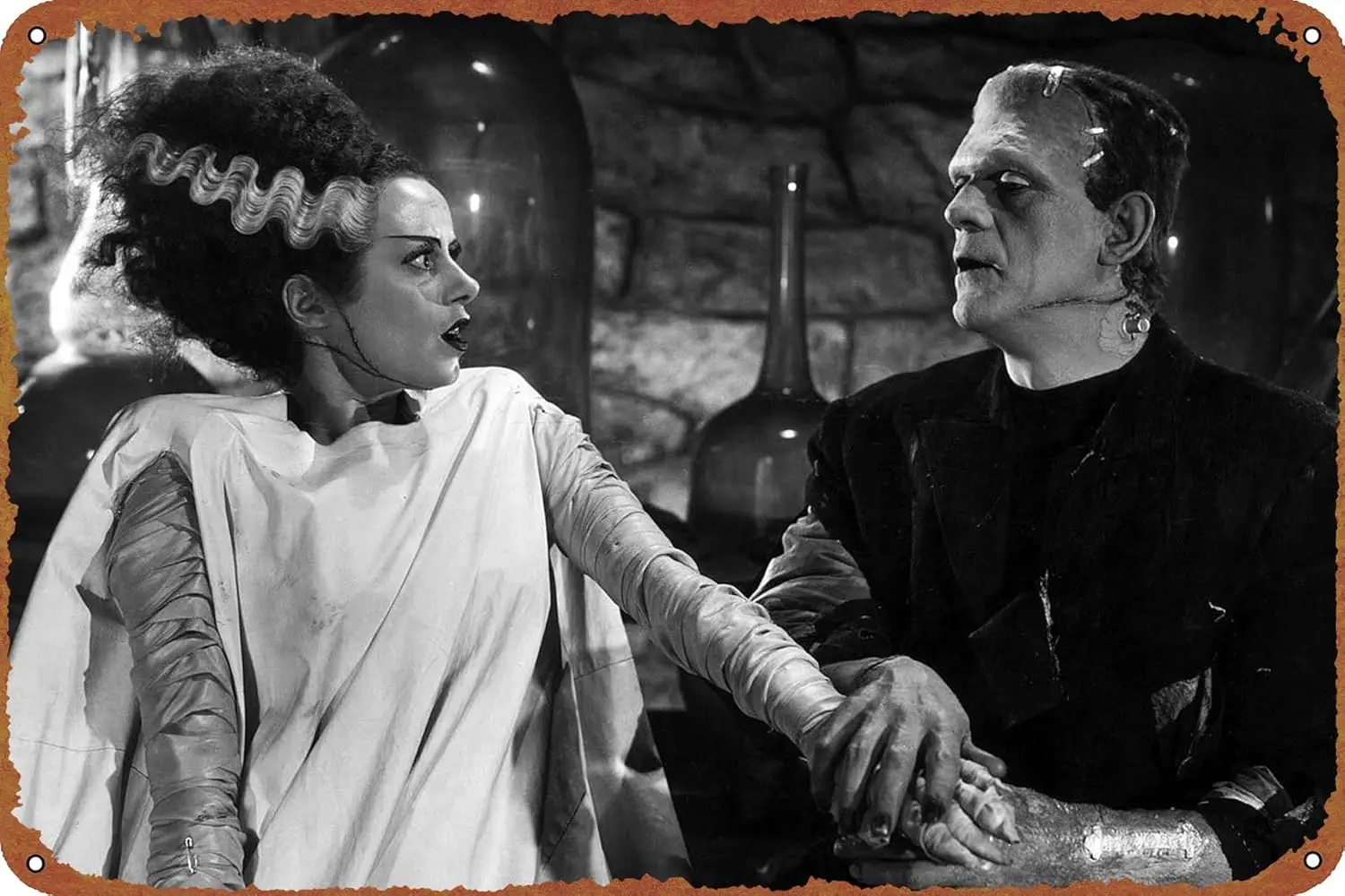 1p,ZTLLFV The Bride of Frankenstein Poster Tin Logo Metal Style Cafe Home Bar Garage Garden Door Wall Art Decor  inches