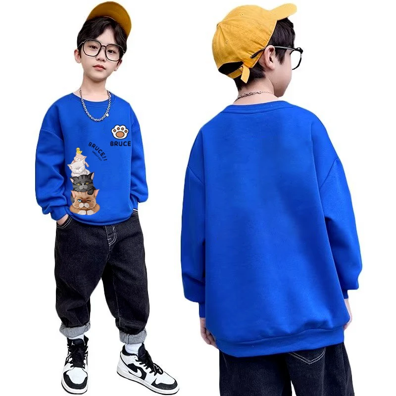 

Boys' Sweater Spring And Autumn Style New Mid Sized Children's Autumn Top Boys' Autumn Bottom Shirt Fashionable And Fashionable