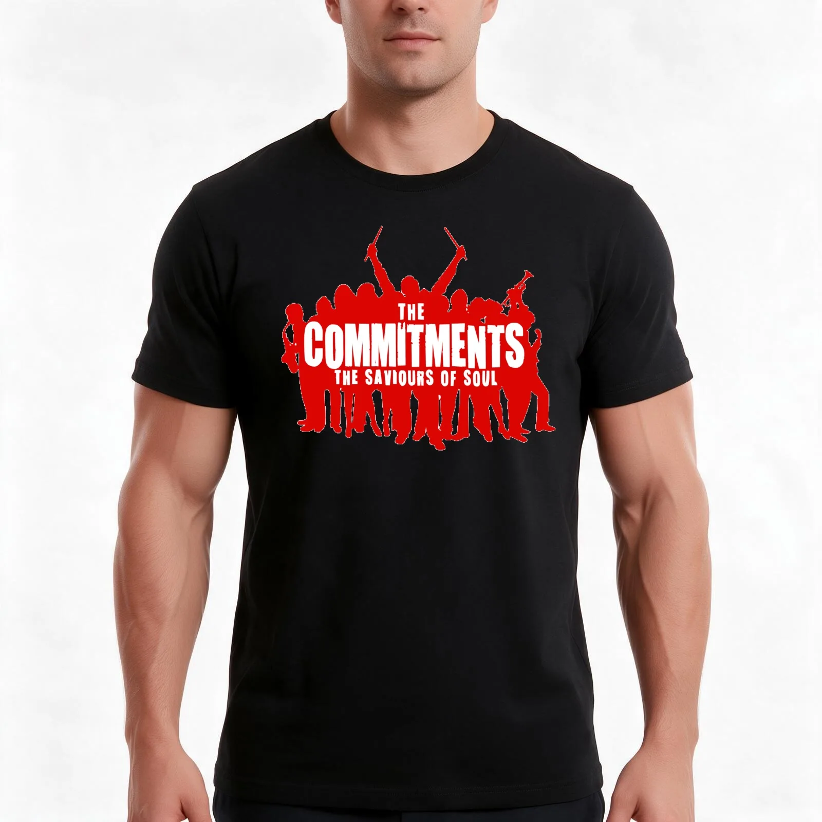 The Commitments T-Shirt, Summer Casual Cotton Tee, Oversized Streetwear Tops, Vintage Graphic Print, Loose Fit Short Sleeve