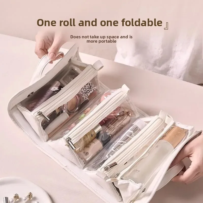 Afneembare hoogwaardige make-uptas Reizen Persoonlijk Grote capaciteit Handtas Handheld cosmetische gereedschapstas Pure kleur Andere materialen