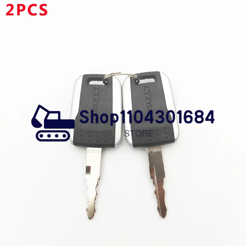 

2 PCS F900 Key for Deawoo Doosan Terex Excavator Heavy Equipment Ignition Start Switch Door Lock Fit E80
