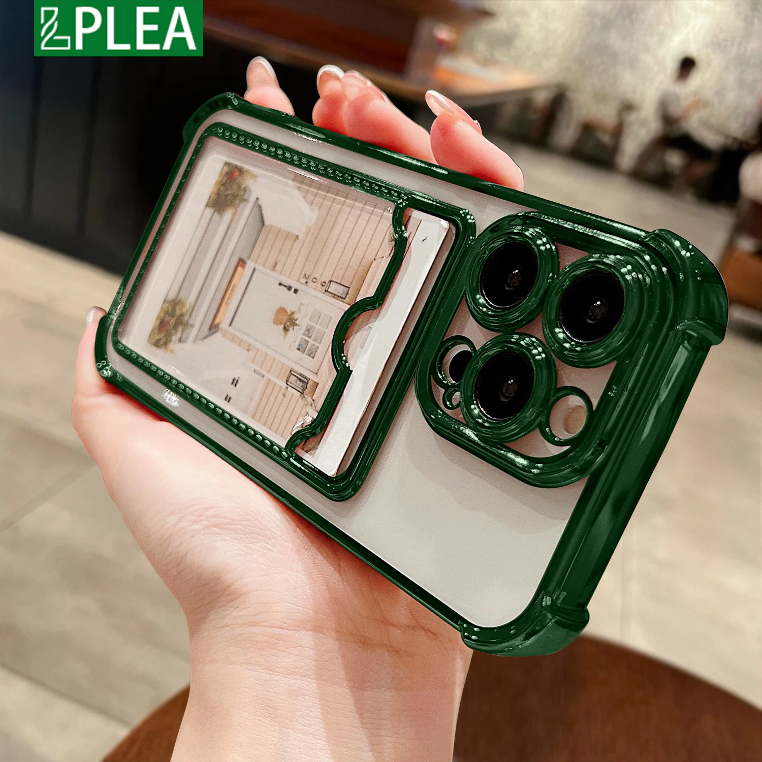 فاخر تصفيح واضح محفظة الحالات الهاتف ، غطاء مقاوم للصدمات ، حامل بطاقة الملحقات ، آيفون 15 ، 11 ، 12 ، 13 ، 14 برو ماكس ، زائد ، والأزياء #1