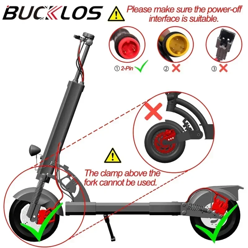 BUCKLOS E-bike Brakes Disc Hydraulic Brake 4-Piston Electric Scooter Bicycle Front Rear Oil Pressure Disc Brakes Bike Off Power