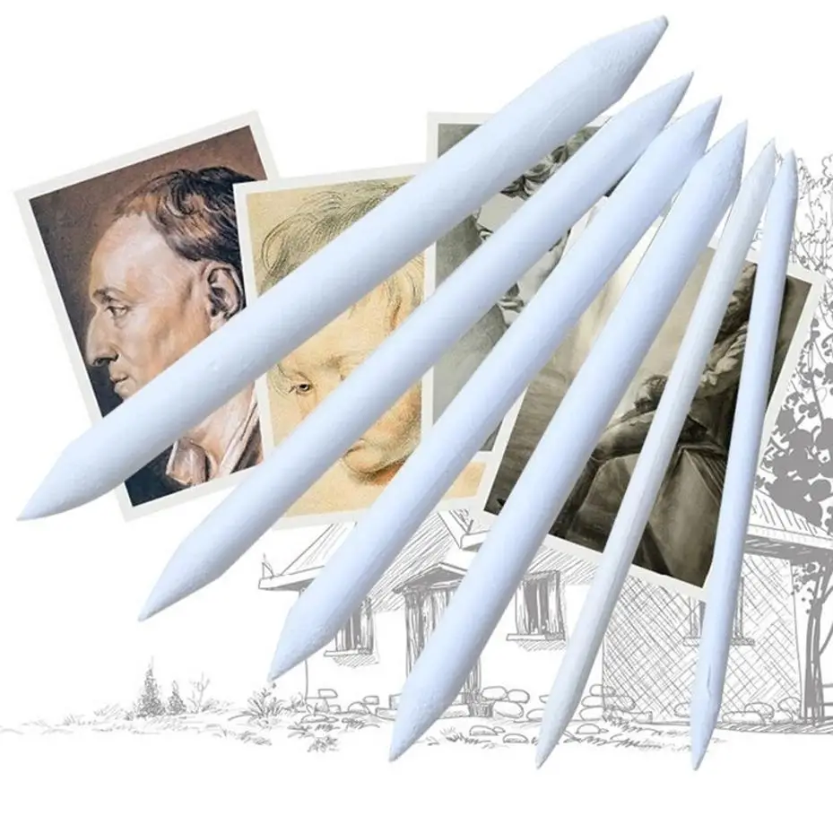 6 Pcs Blending Smudge Stump Sketch 6 Sizes Art Drawing Tool Pastel