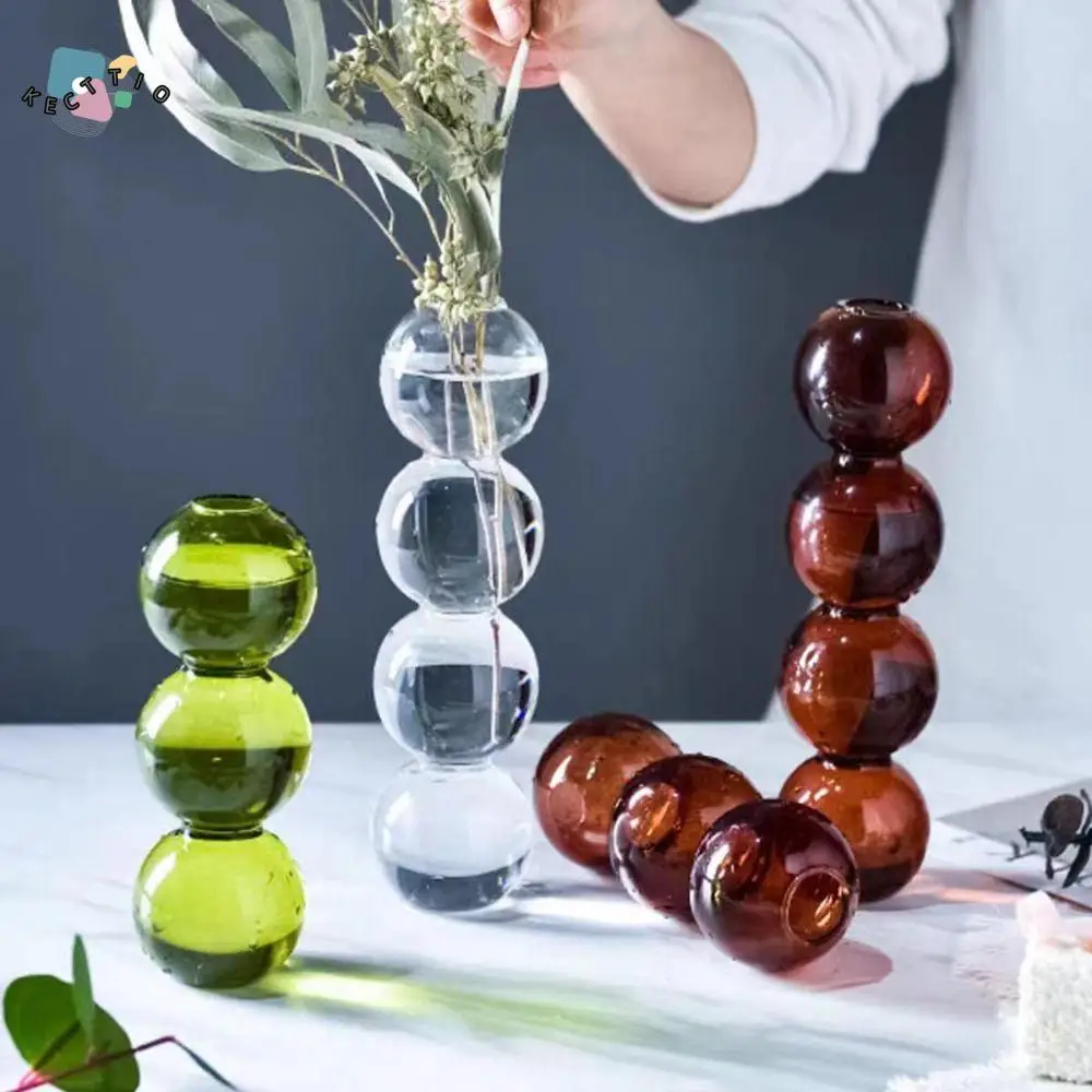 

Table Decoration Romantic Glass Vase Modern Creative Hydroponic Flower Pot Funny Simple Spherical Flower Vase Gifts