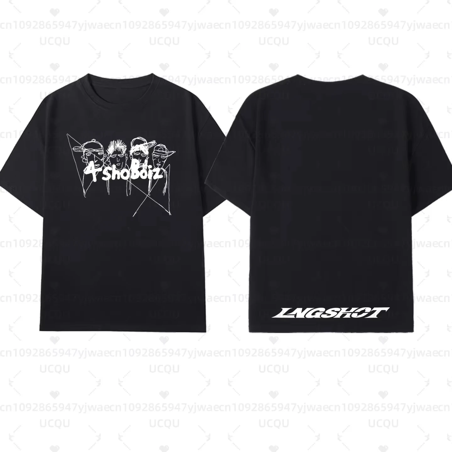 Men's Women's LNGSHOT Kpop Fashion Jay Park Same T-shirt High Quality Short Sleeve Tshirt Hip Hop Trend Plus Size Tops