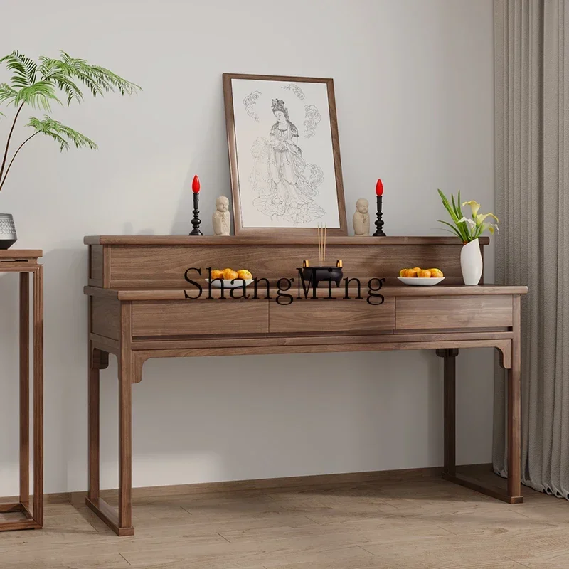 SM new new Chinese Buddhist table living room Buddhist niche offering table incense case solid wood Buddhist table home