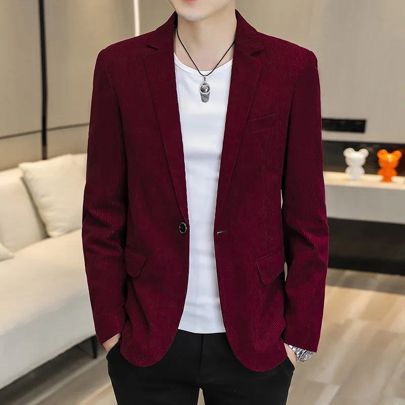 

Блейзер уличный мужской однотонный модный деловой тренд свадебный утягивающий джентльменский повседневный корейский дорожный высокий формальный пиджак
