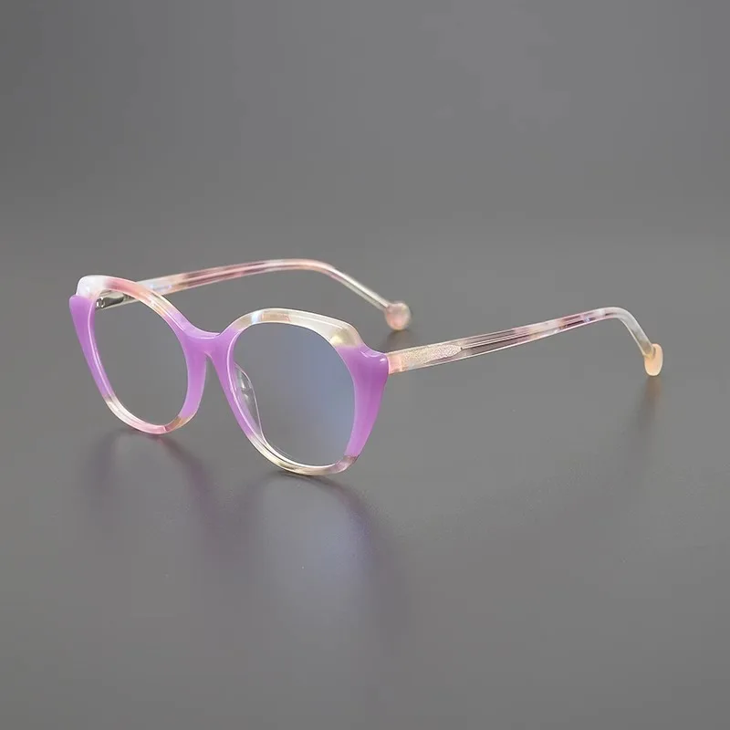 

Niche High-grade Cat Eye Acetate Glasses Frame Fashionable Retro Men Women Can Be with Myopia Anti-blue Discoloration Eyewear