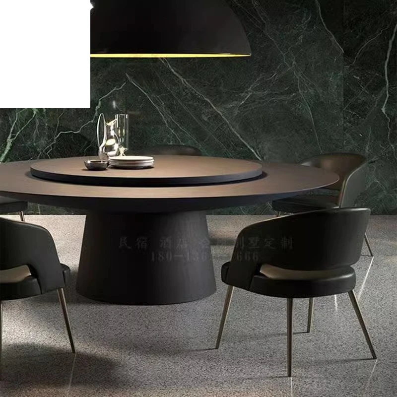 

New Chinese style electric large round table and chair combination hotel clubhouse box
