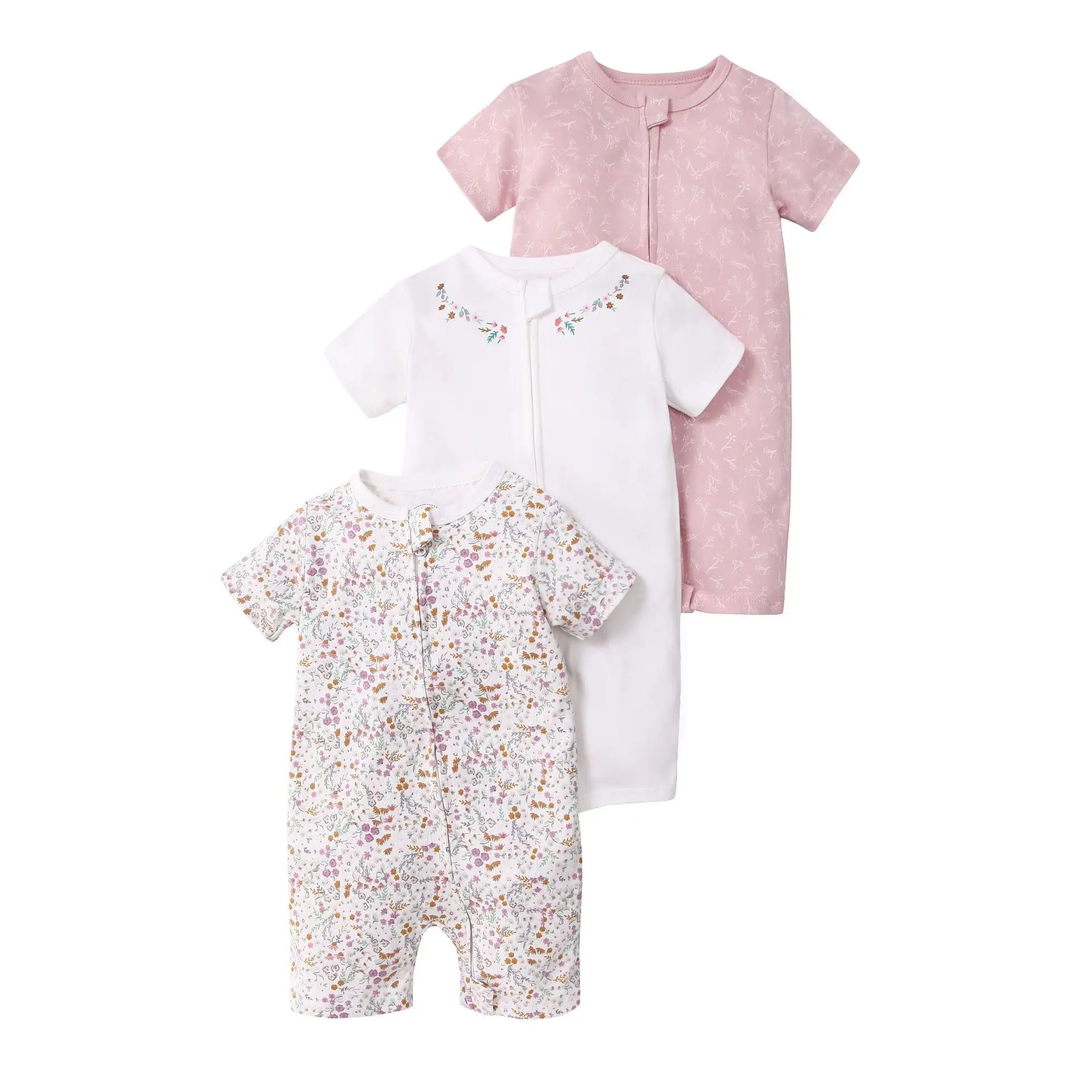 3Pcs/Lot Baby Rompers Summer Newborn Baby Girl Clothes 100% Cotton Caroon Baby Boys Clothes Infant Bebe Short Sleeve Jumpsuit