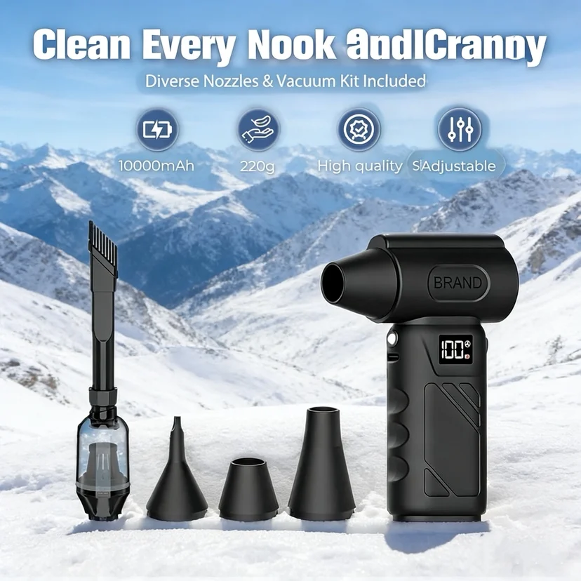 

999000RPM Violent Fan Dust Blowing Brushless Ultra Turbo Mini Fan Jet Display High-Speed Handheld Blower Low Noise Cleanser