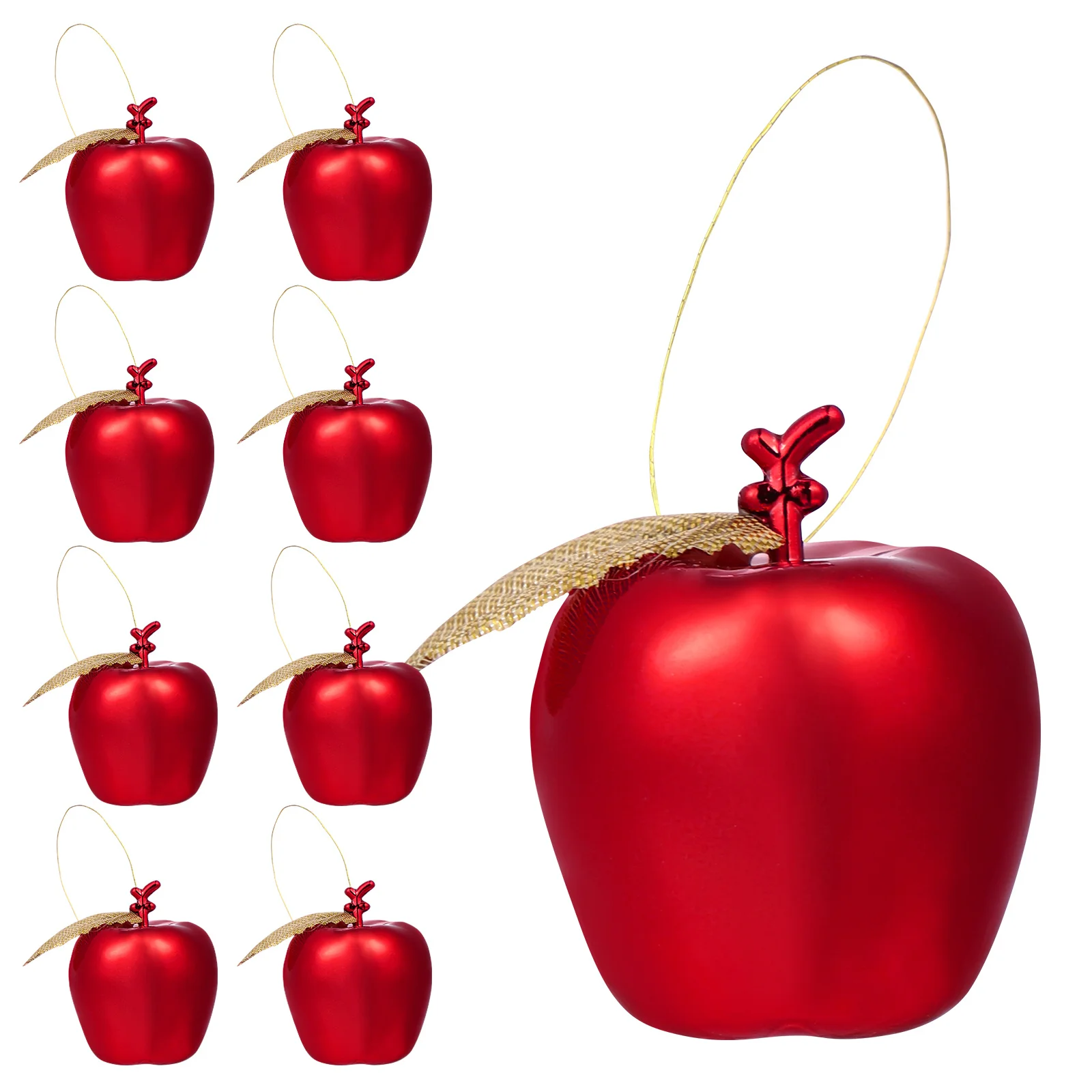 

24Pcs Apples Hanging Decors Christmas Tree Pendants Exquisite Electroplated Finish Ornamentation for Holiday Party Wedding Home