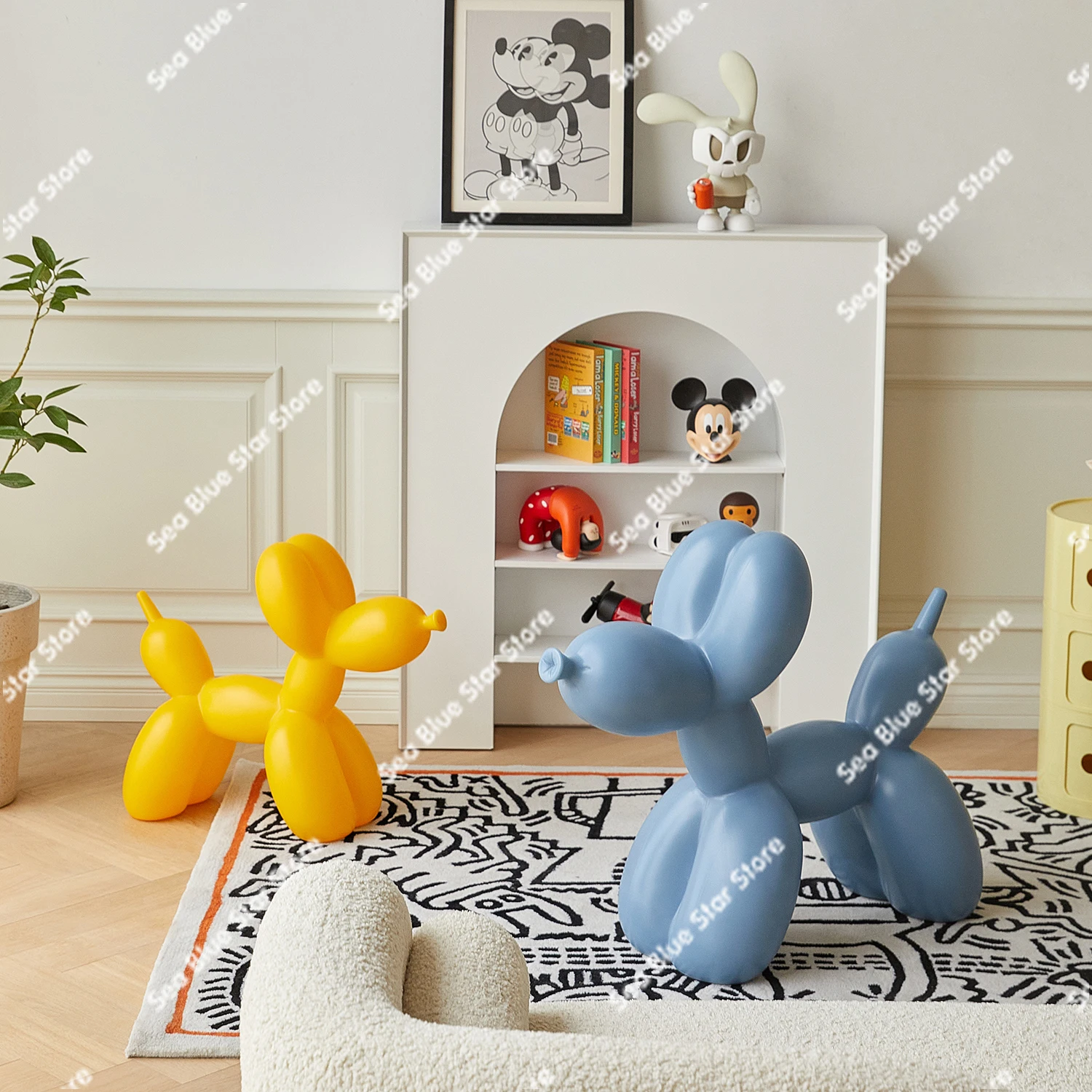 Small Card Balloon Dog Children's Household Chair Nordic Living Room Creative Baby Toys Household Animal Stool Cartoon Chair