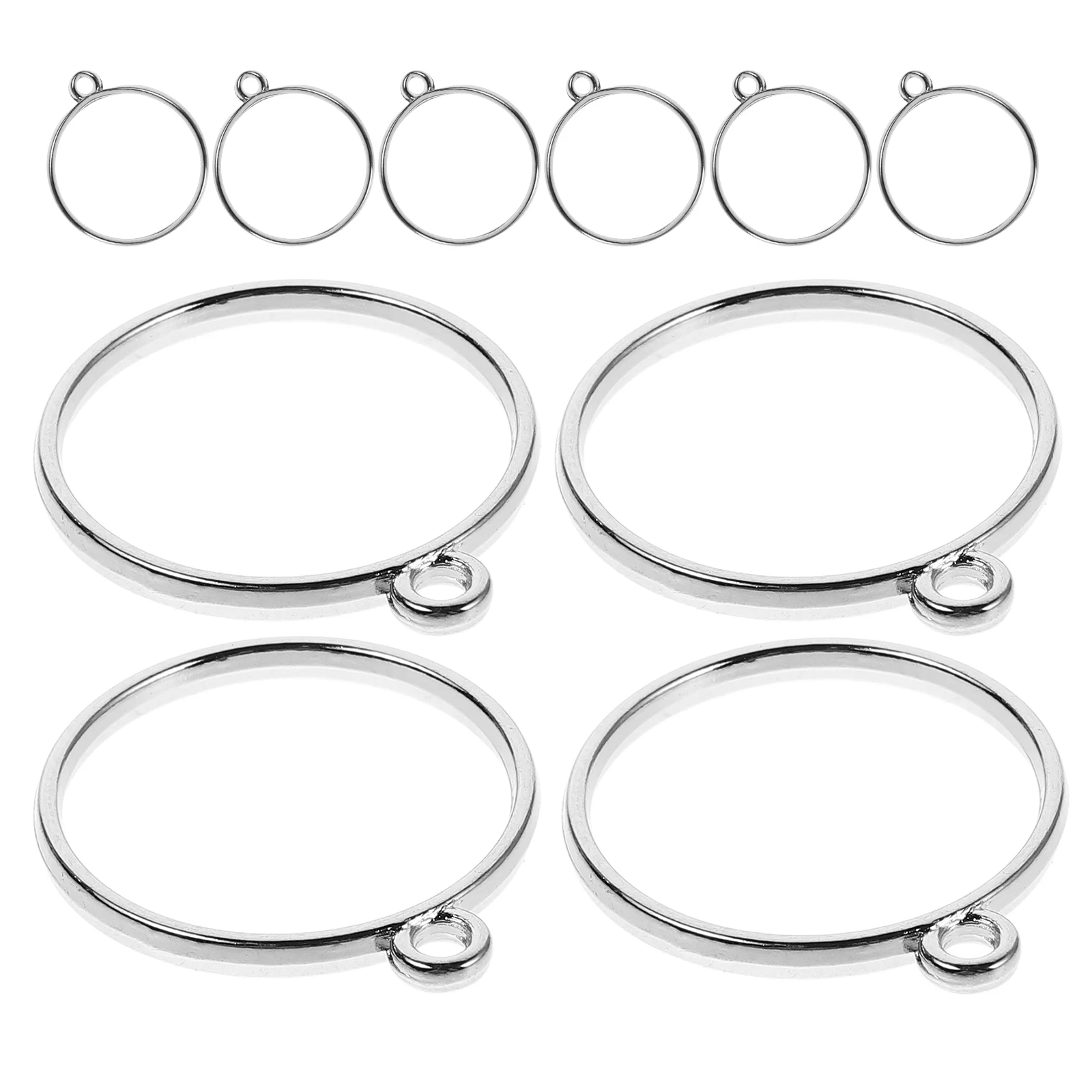 

20pcs Round Open Back Bezel Pendant Alloy Blank Frame Hollow Pendants For Uv Resin Crafts Diy Jewelry Making Silver Color