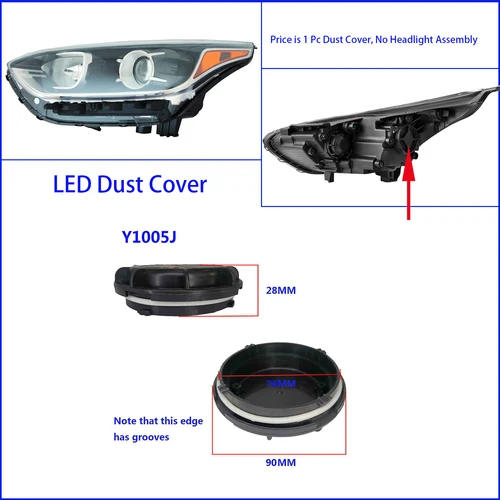 1 unidad para Kia Cerato Pro 3 Ceed Forte Cerato cubierta antipolvo para faro tapa de faro enchufe de extensión de bombilla Led