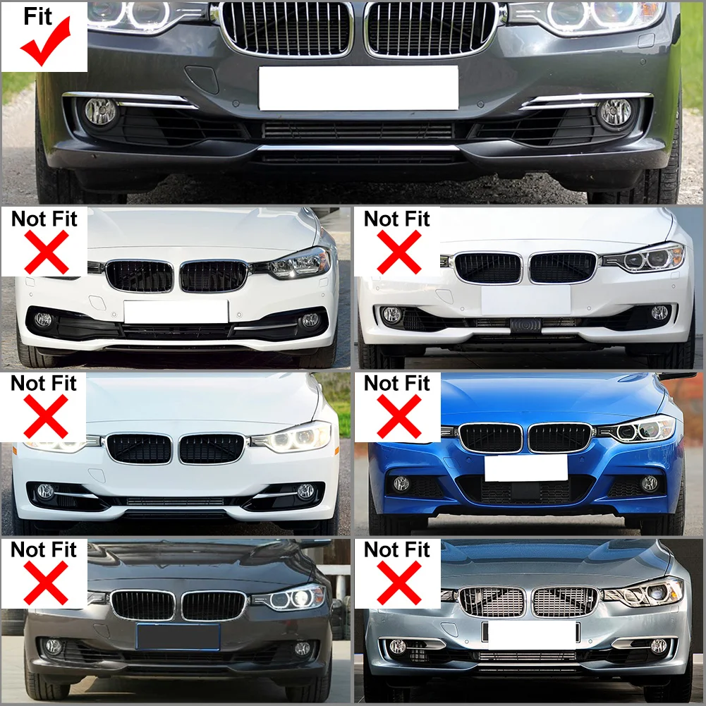 1Pair Auto Front Bumper Fog Light Trim Decorative Glossy Black For BMW 320i 328d 328i 335i 2012-2015 Only For Luxury Line Model