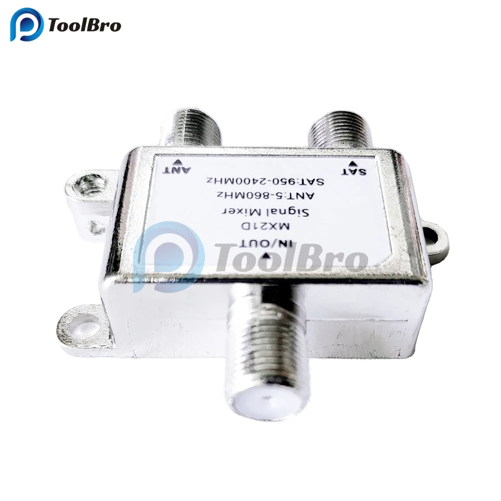 2 in 1 SAT ANT Diplexer MX21D TV Signal Mixer Satellite Splitter ANT 5-880MHz SAT 950-2400MHz