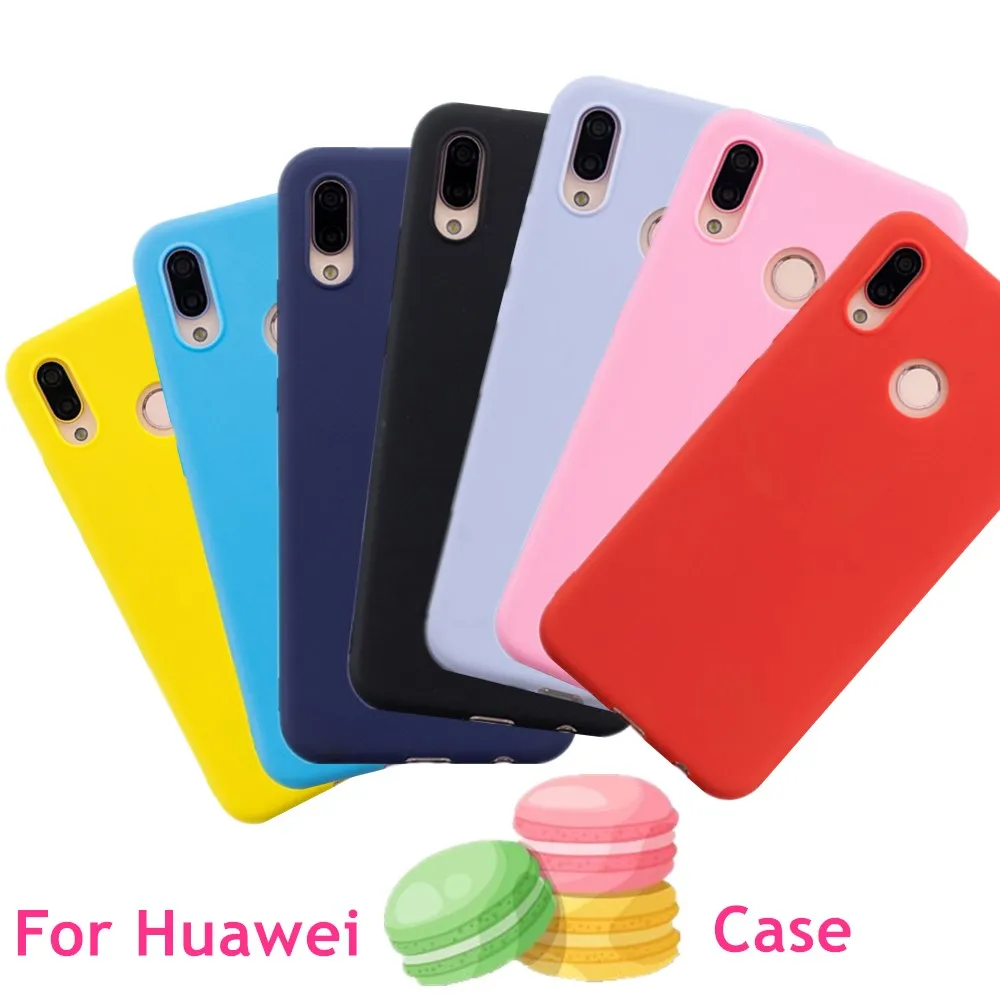 Candy color Case For Huawei P40 Lite P30 P20 Pro Mate 20 Y6 Y9 Y7 P Smart 2019 Cover On Honor 20 10i 8A 8X 10 9 lite 9X Case