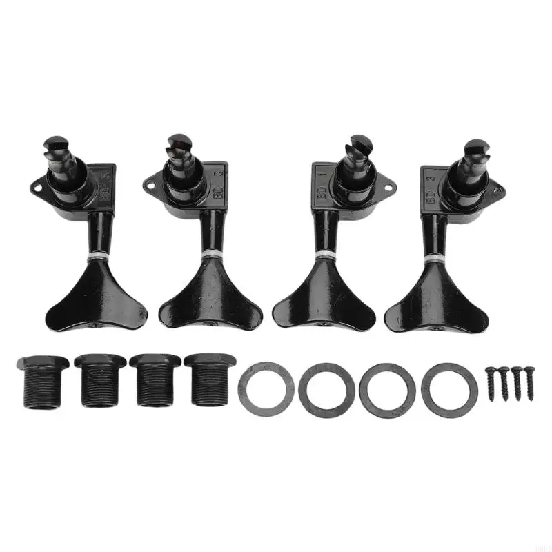 4Pcs Black Sealed Tuning Machine Head String Tuners Replacement Bass String Tuning Peg Bass Accessories Enduring 69HD