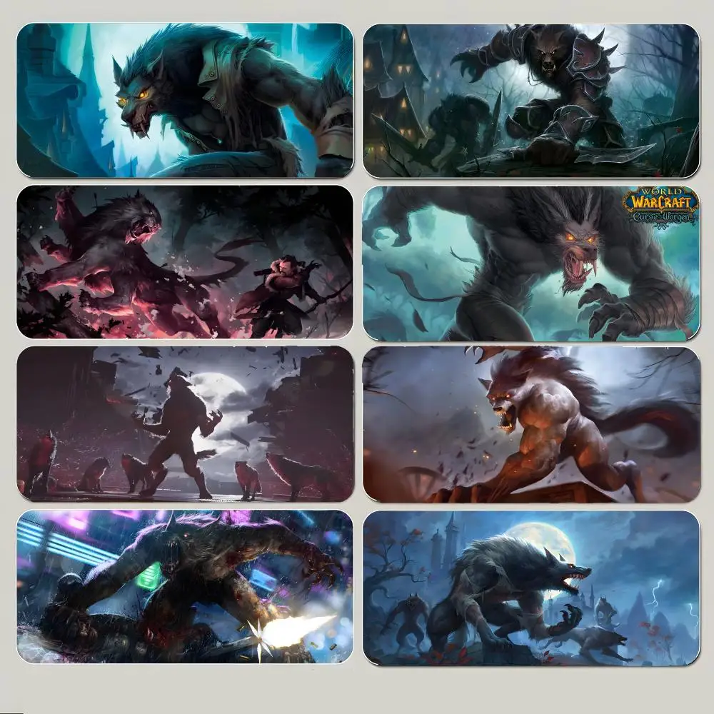 Mysterious Dark Myth W-Werewolf Legends Mouse Pad Large Gaming Mousepad with Thick Stitched Edge Non-Slip Desk Mat