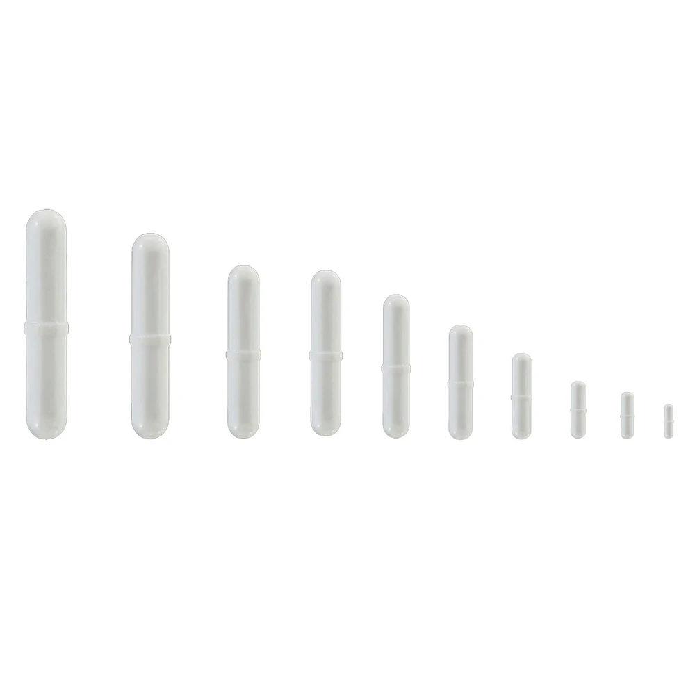 10Pcs PTFE Magnetic Stirrer Mixer Stir Bar Spinbar Stirring for Lab Use White Color
