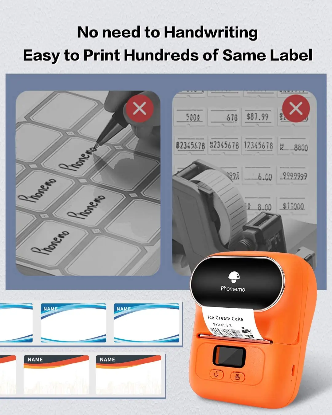 Phomemo M110 Label Maker Portable Mini Blue tooth Thermal Label Printer Apply to Labeling Android iOS Mini Printer