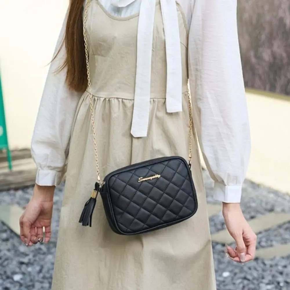 جديد أسود تذكاري أسود حقائب كروسبودي شرابة خفيفة الوزن حقيبة ساعي بو حقيبة كتف جلدية للجناث والحداد