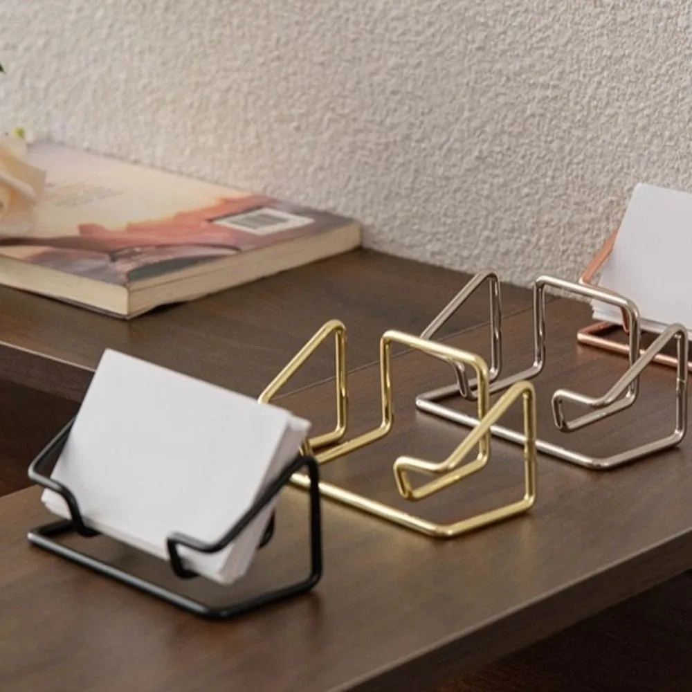 Metal Business Card Holder Rustproof Multifunctional Card Display Stand Minimalist Space-saving Name Card Stand Front Desk
