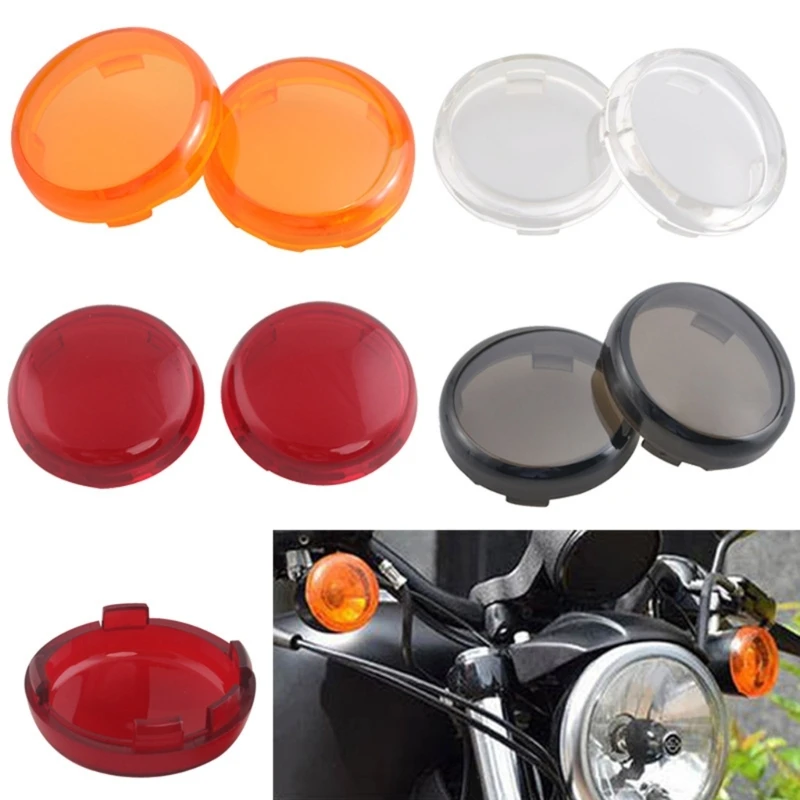 Upgraded Motorcycles Turn Signals Lenses Cover Light Caps with 60mm Diameter Suitable for XL883 1200 X48