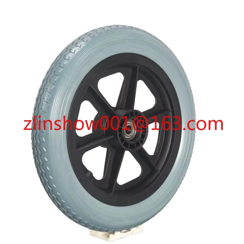 2 قطعة مجموعة العجلات الخلفية 12 بوصة مع مطاط PU صلب 12 1/2X 2 1/4 ملحقات الكراسي المتحركة