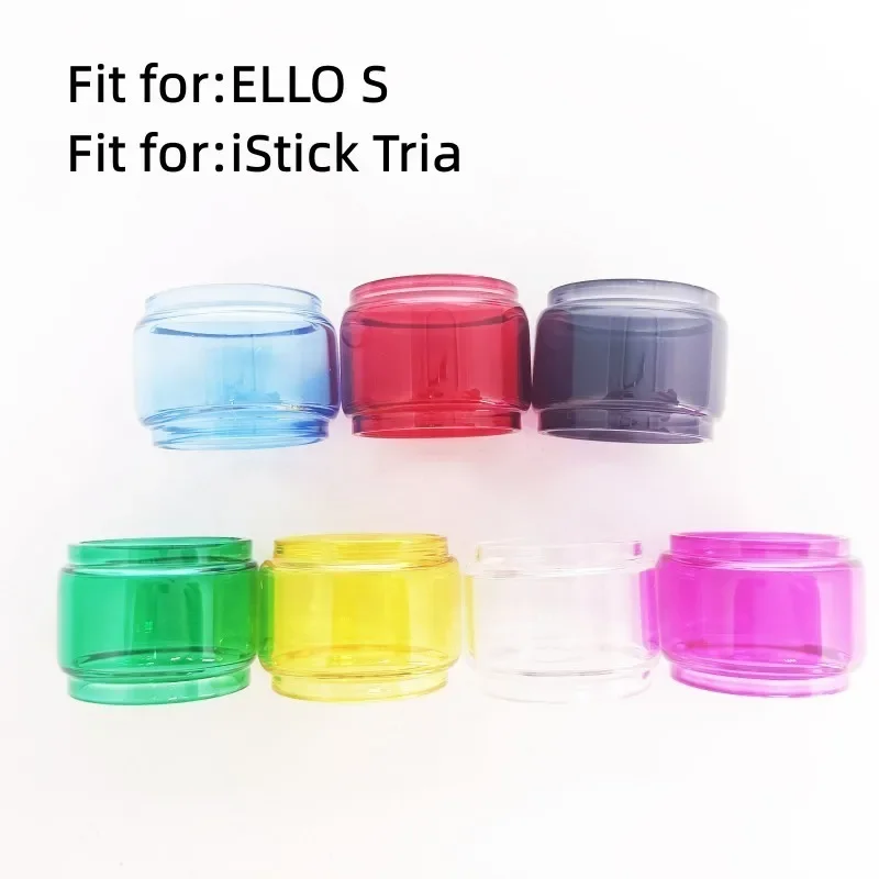 10 pezzi di ricambio per tubo di vetro per accessori per macchine Eleaf ELLO S / iStick Tria, colori casuali, serbatoio di vetro Fatboy