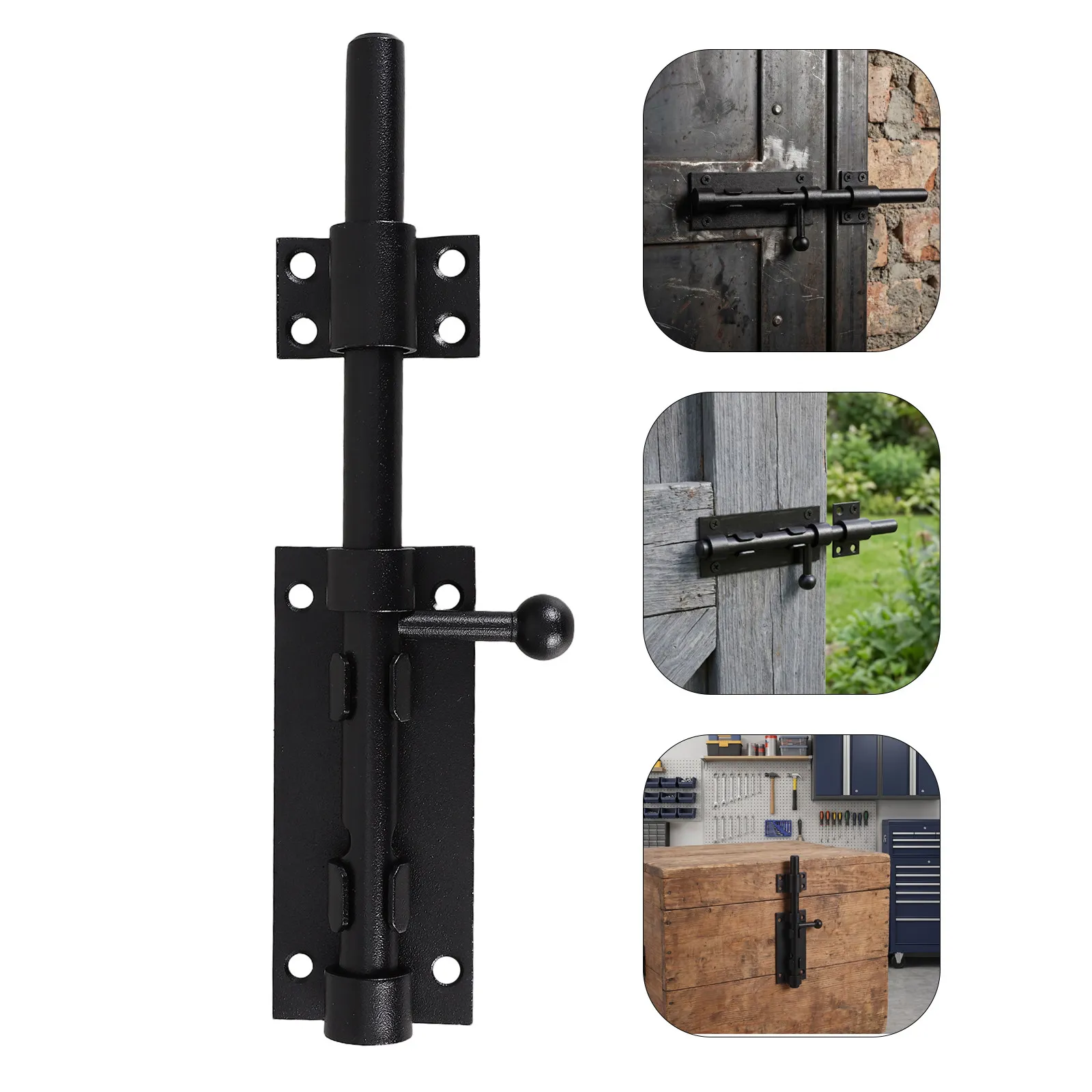 

8 Inch Home Improvement Door Latch Barrel Bolt Latch Slide Bolt Boat Lock Stainless Steel For Fence Utility Shed Garage Barn